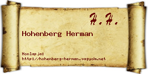 Hohenberg Herman névjegykártya
