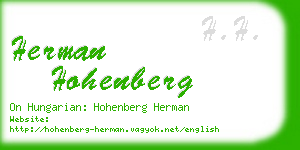 herman hohenberg business card